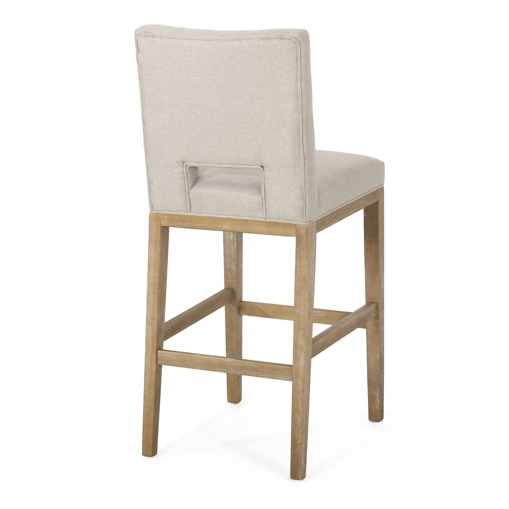 English Elm Christopher Knight Home® - 31 Inch Counter Stools Set of 2 Wheat Fabric Upholstered, Breathable L-Shaped Backrest, Modern Comfort 73531.00WHEAT