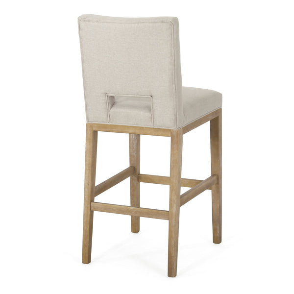 English Elm Christopher Knight Home® - 31 Inch Counter Stools Set of 2 Wheat Fabric Upholstered, Breathable L-Shaped Backrest, Modern Comfort 73531.00WHEAT