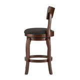 Homelegance By Top-Line Beckham Swivel 24-inch Brown Counter Height Barstool Dark Grey Rubberwood