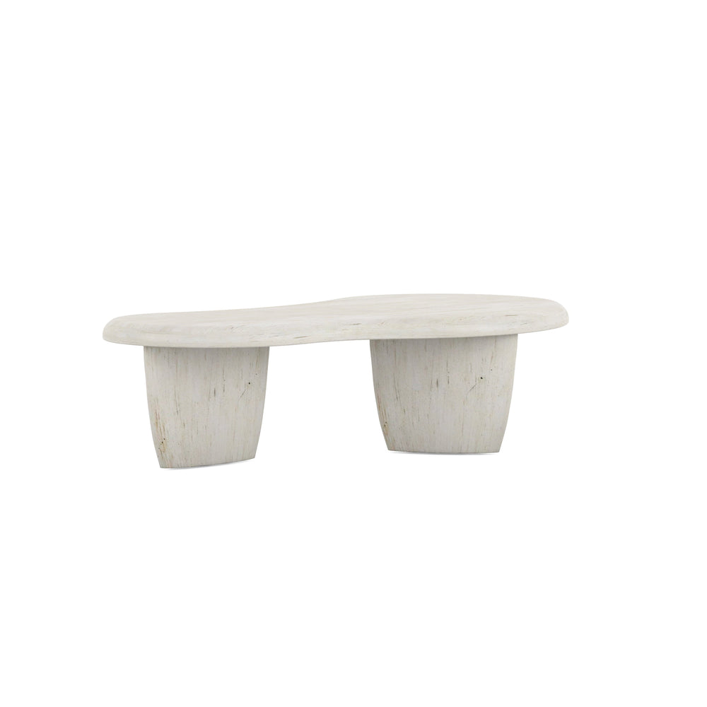 A.R.T. Furniture Ashlar Coastal Modern Cocktail Table With Amorphic Wood Top & Unique Cast Resin Legs In Bisque Finish Beige Parawood Solids,Birch Veneers,Resin 333381-2250