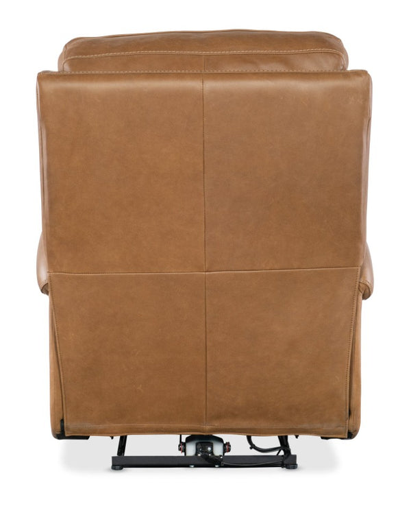 Hooker Furniture Somers Power Recliner Featuring Zero-Gravity Recline, Adjustable Headrest, Nubuck Leather, Usb Port Light Brown SS718-PHZ1-080