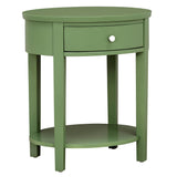 Homelegance By Top-Line Hardin 1-Drawer Oval End Table Green Veneer