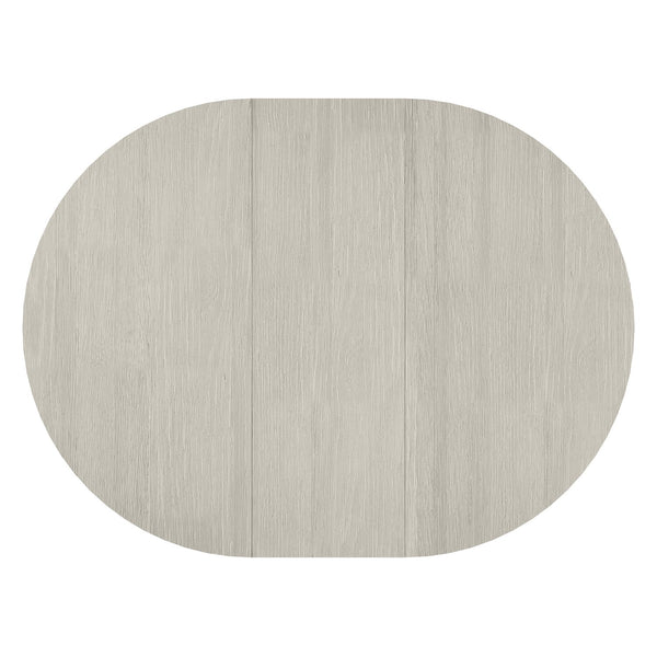 Bernhardt Bernhardt Tempo Round Dining Table With 20" Leaf — Wire‑Brushed Oak Pedestal, Satin Nickel Band Finish K2135