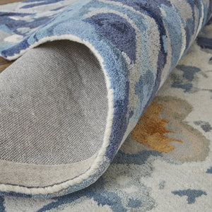 Feizy Rugs Dafney Hand-tufted Floral & Botanical Rug - Whimsical Watercolor Design In Vivid Colors For Elegance Blue Viscose,Wool Dfy8871fblu000h00