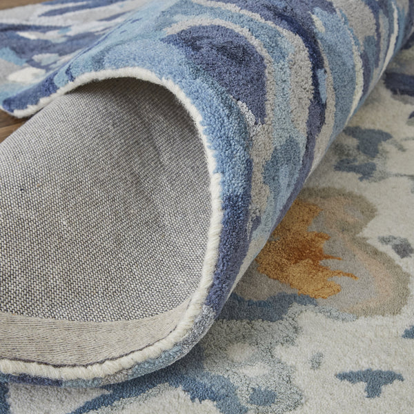 Feizy Rugs Dafney Hand-tufted Floral & Botanical Rug - Whimsical Watercolor Design In Vivid Colors For Elegance Blue Viscose,Wool Dfy8871fblu000h00