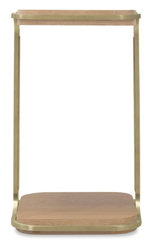 Hooker Furniture Banyon Banyon Bay Accent Table — Compact Desert Oak Rectangular End Table With Brushed Brass Legs, Versatile Style 6081-80001-82