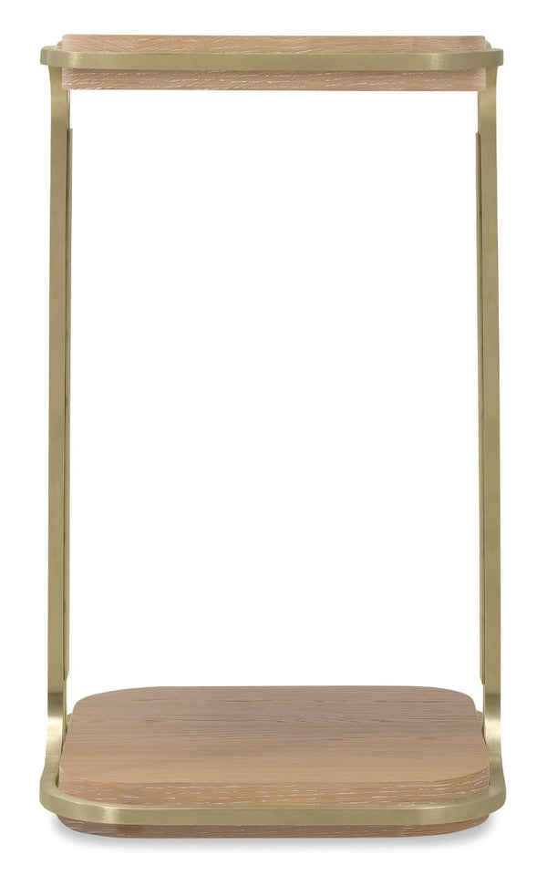 Hooker Furniture Banyon Banyon Bay Accent Table — Compact Desert Oak Rectangular End Table With Brushed Brass Legs, Versatile Style 6081-80001-82