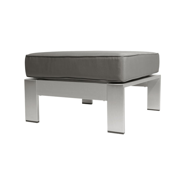 English Elm Christopher Knight Home® - CAPE Coral Ottoman - Khaki Aluminum Frame, Weather-Resistant Polyester Cushion, Silver Finish, Compact Seat 64414.00