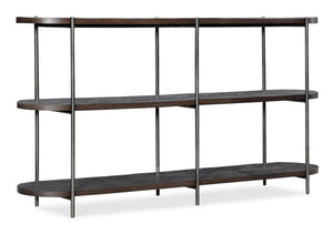 Hooker Furniture Commerce Reclaimed-Wood Console Table With Carbon-Steel Frame, Rustic-Industrial Entryway Shelf Unit 7228-80013-89