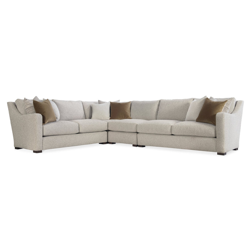 Bernhardt Bernhardt Ventura Custom 4-Piece Fabric Sectional — Curved Arms, Deep Cushions, Tailored Back Pillows - Made to Order K2077