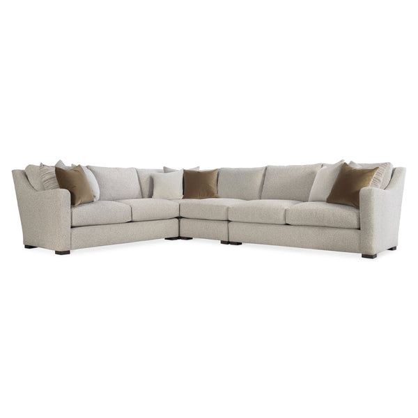 Bernhardt Bernhardt Ventura Custom 4-Piece Fabric Sectional — Curved Arms, Deep Cushions, Tailored Back Pillows - Made to Order K2077