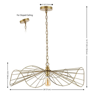 Safavieh Mikola, 28 Inch, Gold, Iron Pendant X23 Gold Painting 28" x 28" x 14-73"