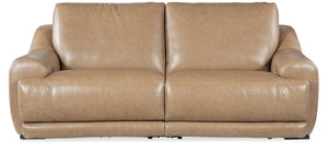 Hooker Furniture Wayward Power Sofa By Hooker Furniture Upholstery — Latte Semi-Aniline Leather, Power Recline & Headrests Brown SS650-PH3-070