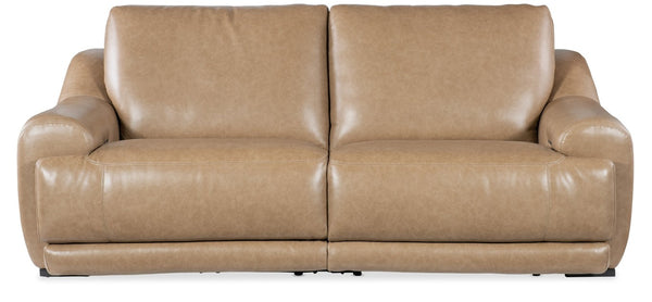 Hooker Furniture Wayward Power Sofa By Hooker Furniture Upholstery — Latte Semi-Aniline Leather, Power Recline & Headrests Brown SS650-PH3-070