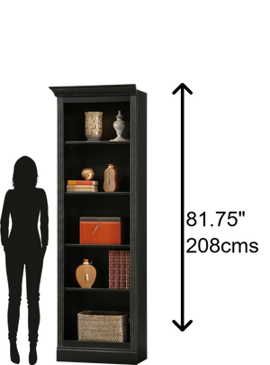 Hekman Furniture 920014 Elegant Left Bookcase With 4 Adjustable Shelves - Stylish Antique Black Finish, Versatile Design Antique Black Left Return Bookcase 920014