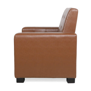 English Elm Christopher Knight Home® - RECLINER ergonomic PU leather lounge chair with plush padding and supportive design for home comfort and style Light Brown 71978.00PUCOGN