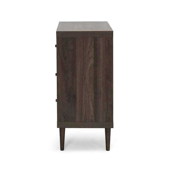 English Elm Christopher Knight Home® - NORDIC Mid-Century 3-Drawer Chest with Faux Wood Finish, Rubberwood Legs and Sleek Storage Appeal Walnut 71144.00WALN