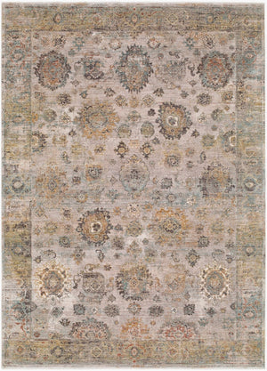 Surya Panorama Persian Inspired Area Rug Viscose Blend Fringe Border Living Room Accent 5' x 7'10" Rectangle PNM2301-5710