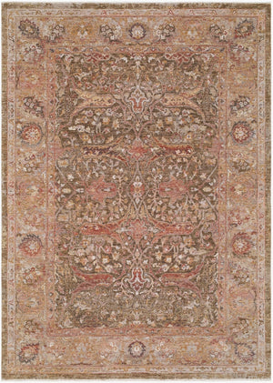 Surya Panorama Traditional Viscose Blend Area Rug with Fringe Trim for Living or Dining Rooms 6'7" x 9'6" Rectangle PNM2303-6796