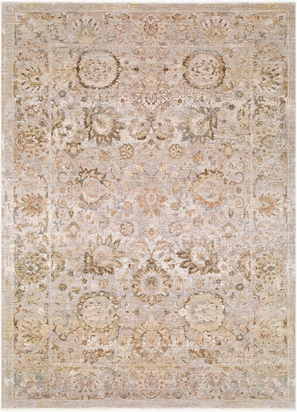 Surya Panorama Medallion Area Rug Turkey Woven Viscose Blend Fringe Living Dining Room 12' x 15' Rectangle PNM2305-1215