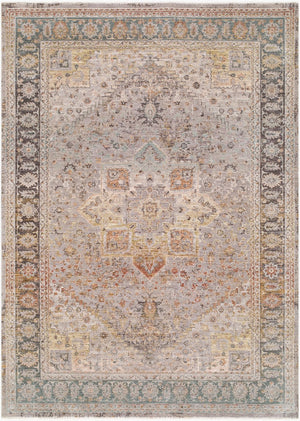 Surya Panorama Viscose Blend Area Rug with Traditional Motifs Fringe Border Living Room 7'10" x 10' Rectangle PNM2306-71010