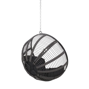 English Elm Christopher Knight Home® - WASHINGTON Therese Rope Weave Hanging Chair with 8ft Chain, Water-Resistant Cushions, Indoor/Outdoor Comfort 71223.00GBLK