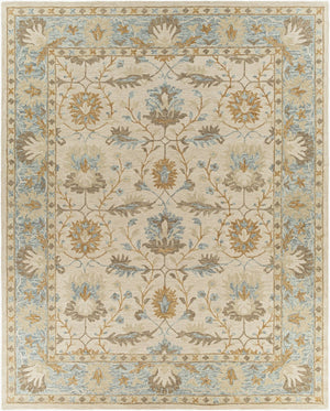 Livabliss Panipat Hand Tufted Wool Area Rug Traditional Pattern for Entryway or Accent Layering Pale Blue, Char 8' x 10' PNP2308-810
