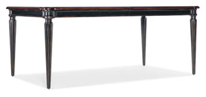 Hooker Furniture Charleston Maraschino Cherry Rectangle Dining Table W/ Black Cherry Base, Fluted Legs & 2 Leaves 6750-75200-00