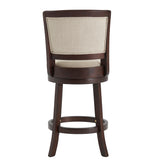 Homelegance By Top-Line Astin Upholstered Back Swivel Stool Beige Rubberwood