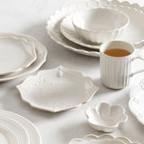 Lenox French Perle Scallop 4-Piece Place Setting White, WHITE STONEWARE 893472