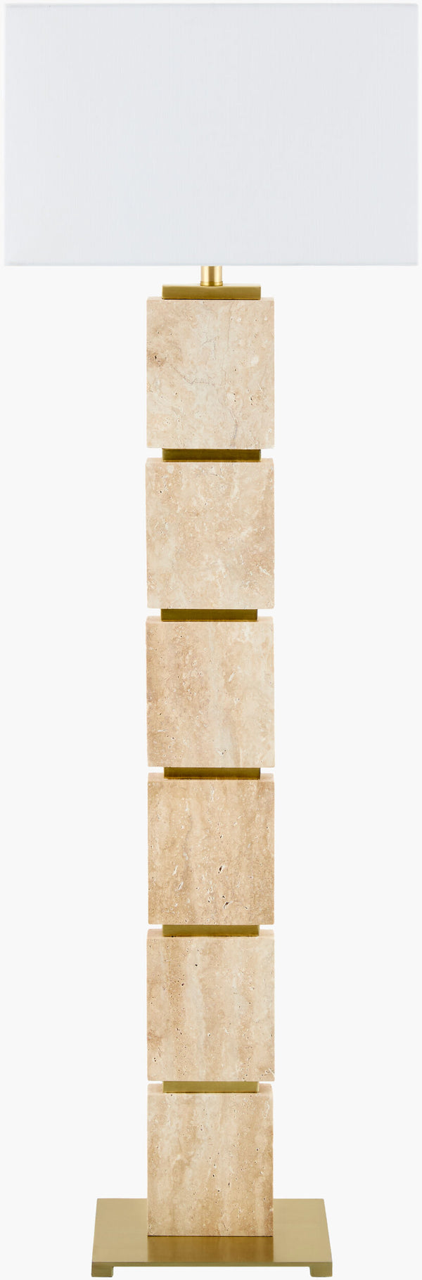 Surya Ponta 60" Accent Floor Lamp - Sophisticated Traditional Design With Warm Linen Shade For Ambiance Body, Brown,Base, Metallic ,Silver,Shade, White,Cord, Translucent Iron,Linen,Polyester Pnt-004