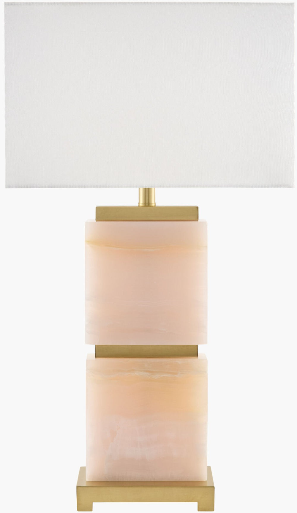Surya Ponta Tall Linen Shade Table Lamp with Metal Base for Nightstand or Console PNT-008