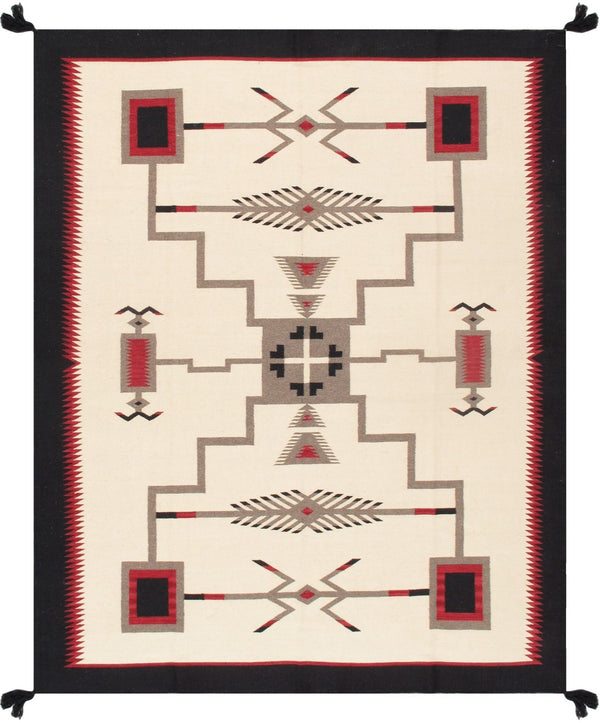 Pasargad Tuscany Collection Reversible Wool Area Rug - Modern Geometric Design For Any Space   Pnt-184 6x8