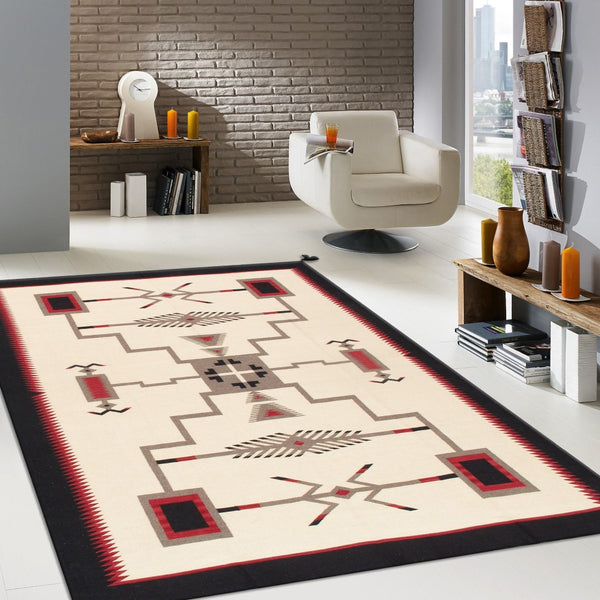 Pasargad Tuscany Collection Reversible Wool Area Rug - Modern Geometric Design For Any Space   Pnt-184 6x8
