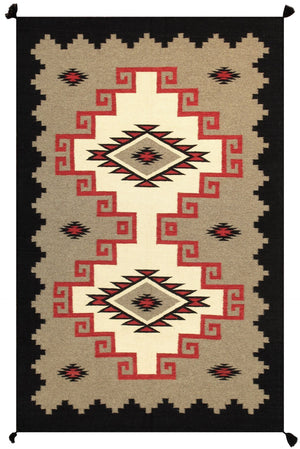 Pasargad Tuscany Collection Reversible Wool Area Rug - Modern Geometric Design For Any Space   Pnt-275 5x7