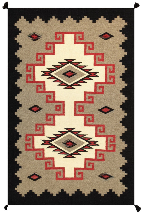 Pasargad Tuscany Collection Reversible Wool Area Rug - Modern Geometric Design For Any Space   Pnt-275 5x7