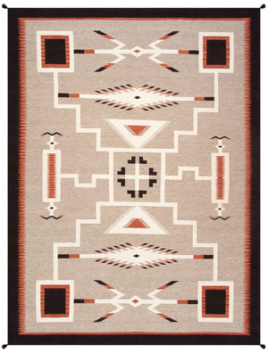 Pasargad Tuscany Collection Reversible Wool Area Rug - Modern Geometric Design For Any Space   Pnt-284 5x7