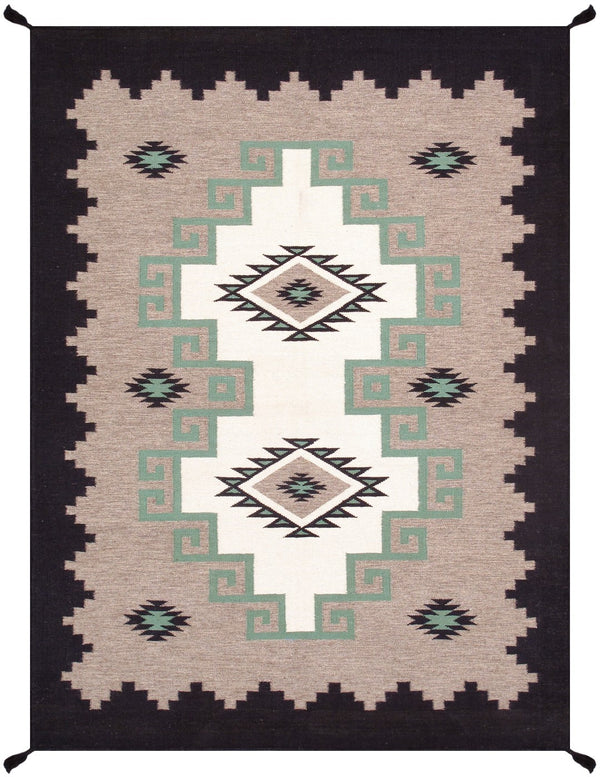 Pasargad Tuscany Collection Reversible Wool Area Rug - Modern Geometric Design For Any Space   Pnt-292 5x7