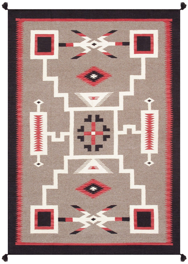 Pasargad Tuscany Collection Reversible Wool Area Rug - Modern Geometric Design For Any Space   Pnt-293 5x7