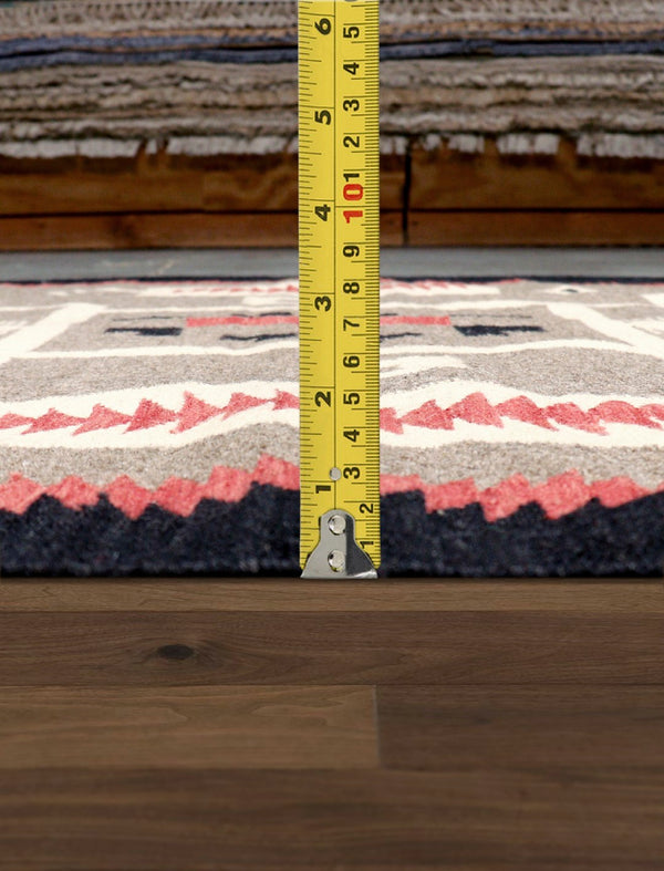 Pasargad Tuscany Collection Reversible Wool Area Rug - Modern Geometric Design For Any Space   Pnt-293 5x7