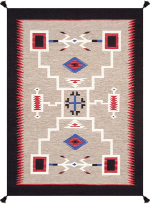 Pasargad Tuscany Collection Reversible Wool Area Rug - Modern Geometric Design For Any Space   Pnt-297 5x7