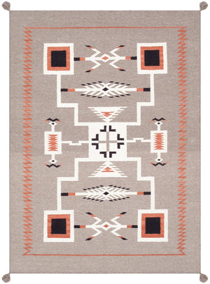 Pasargad Tuscany Collection Reversible Wool Area Rug - Modern Geometric Design For Any Space   Pnt-298 5x7