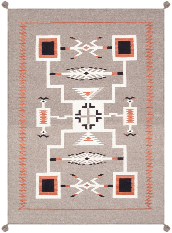 Pasargad Tuscany Collection Reversible Wool Area Rug - Modern Geometric Design For Any Space   Pnt-298 5x7