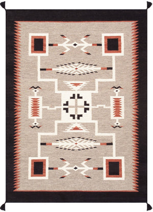 Pasargad Tuscany Collection Reversible Wool Area Rug - Modern Geometric Design For Any Space   Pnt-299 9x12