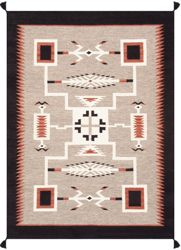 Pasargad Tuscany Collection Reversible Wool Area Rug - Modern Geometric Design For Any Space   Pnt-299 9x12