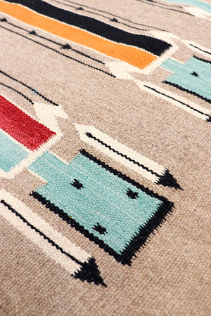 Pasargad Tuscany Collection Reversible Wool Area Rug - Modern Geometric Design For Any Space   Pnt-302 4x6