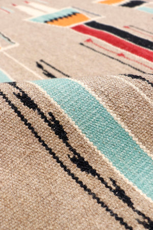 Pasargad Tuscany Collection Reversible Wool Area Rug - Modern Geometric Design For Any Space   Pnt-302 4x6