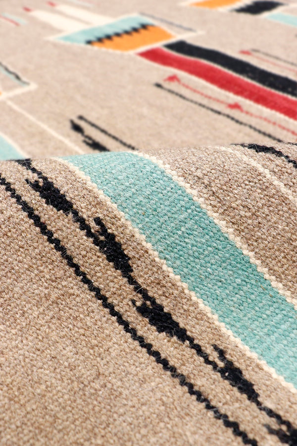 Pasargad Tuscany Collection Reversible Wool Area Rug - Modern Geometric Design For Any Space   Pnt-302 4x6