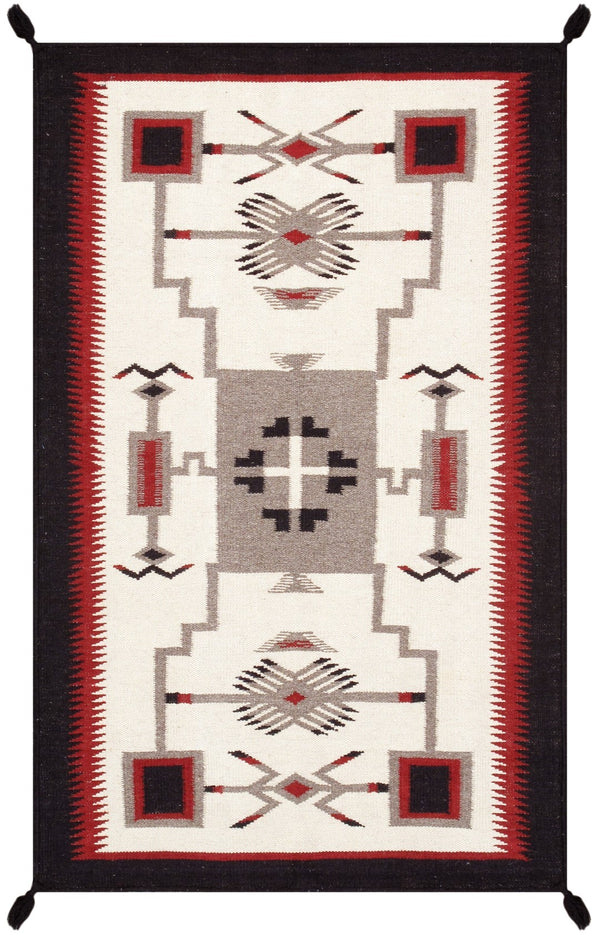 Pasargad Tuscany Collection Reversible Wool Area Rug - Modern Geometric Design For Any Space   Pnt-319 3x5