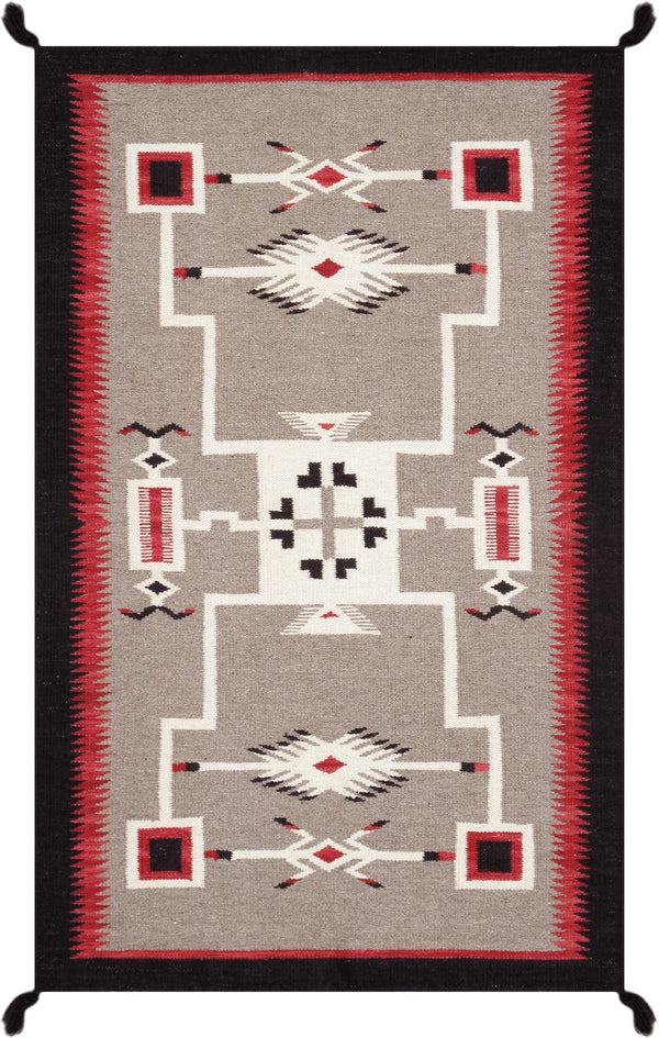 Pasargad Tuscany Collection Reversible Wool Area Rug - Modern Geometric Design For Any Space   Pnt-321 4x6